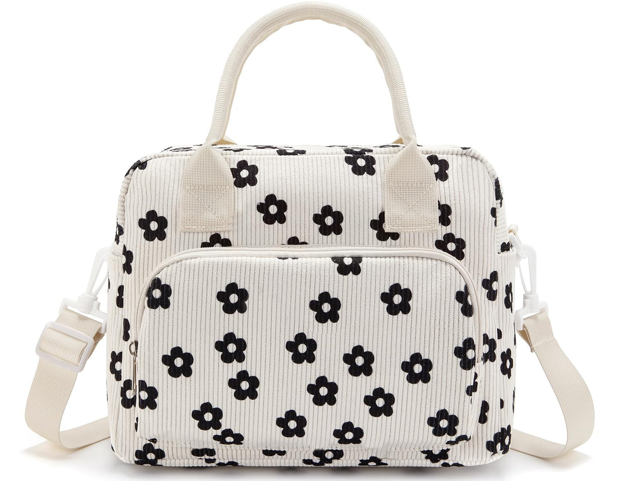 Lunch Bag Women Lunch Box for Women Adult Cute Insulated Lunch Bag Lager Cooler Lunch Tote Bags for Work Picnic (Beige-Brown Plaid)