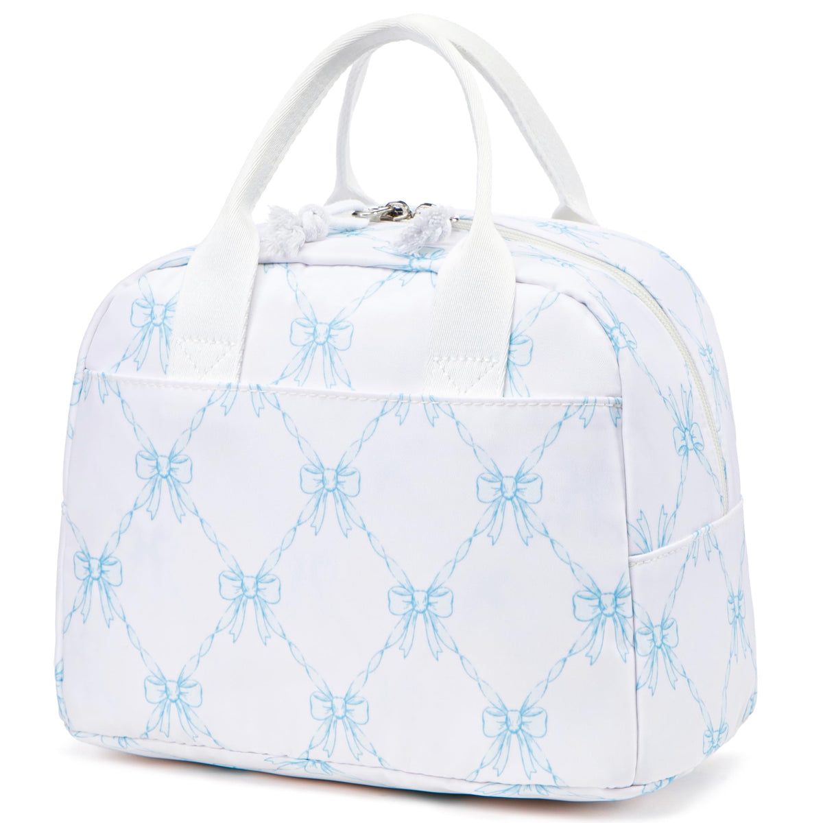 LOVELYWIND Lunch Box for Women, Insulated Lunch Bag, Green Stripe Tote 9L