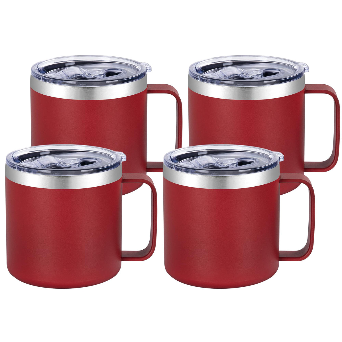 VEGOND 14 oz Insulated Coffee Mug with Handle, Stainless Steel Travel Coffee Mug with Lid, Double Wall Vacuum Metal Coffee Cup, Coffee Tumbler Powder Coated, Orange 1 Pack