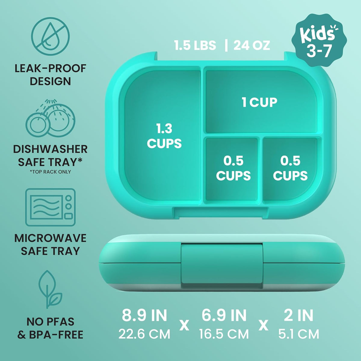 Bentgo Chill Kids 4-Compartment Bento Box Leakproof Lunch Box