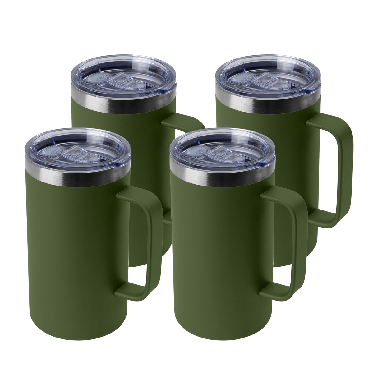 DOMICARE 24oz Mug with Handle and Lid, Stainless Steel Coffee Mug, Reusable Insulated Cup, Travel Mug with Handle, Double Wall Vacuum Coffee Tumbler for Men and Women, Dark Purple, Pack 1