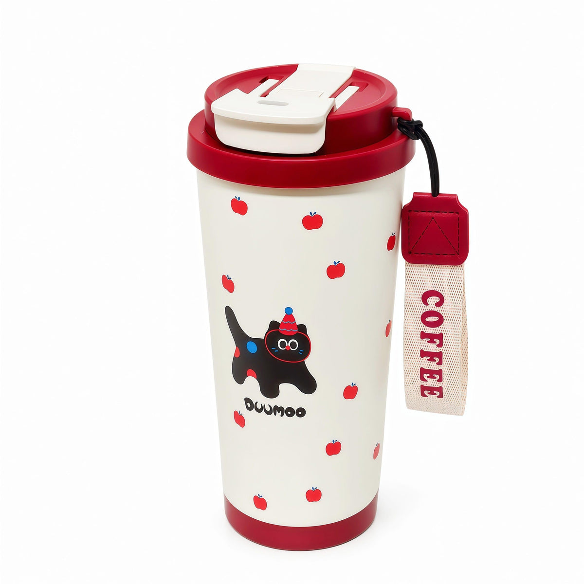 16oz Cat Coffee Travel Mug with Lid and Straw