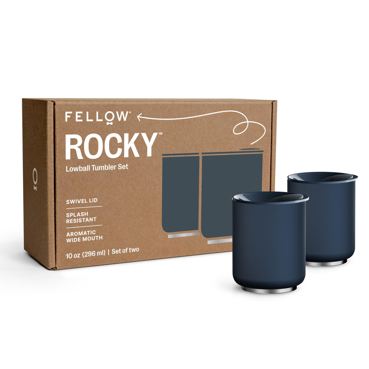 Fellow Rocky 10 oz Ceramic Lined Lowball Tumbler for Whiskey & Cocktails