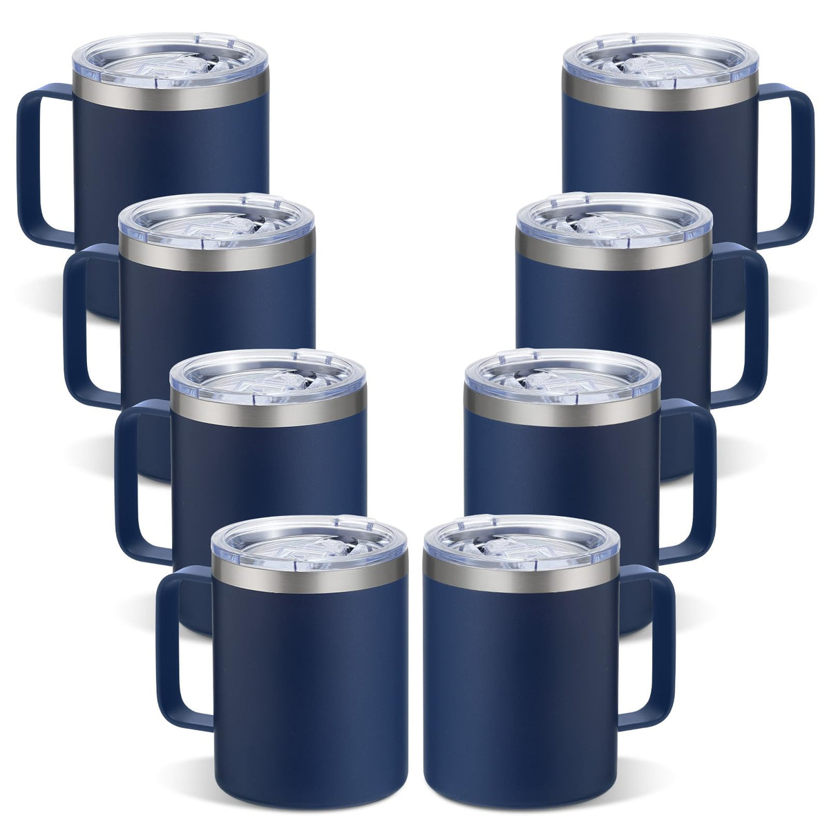 4 Pack 12oz Insulated Coffee Mug with Handle, 4 Colors