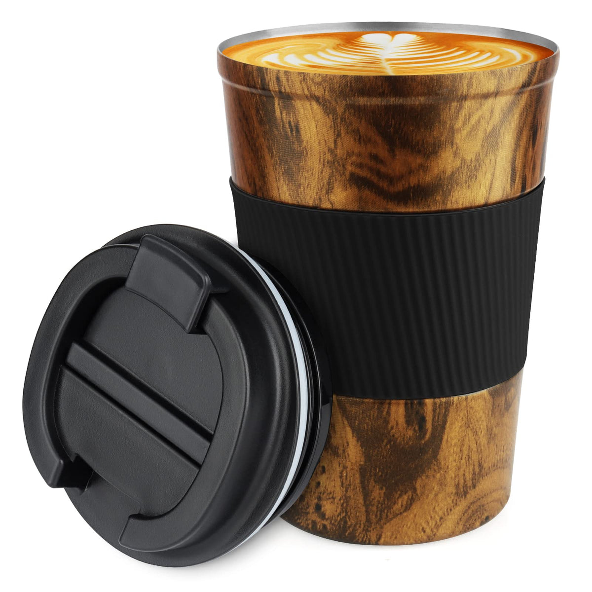 CS COSDDI 12 oz Coffee mug - Stainless Steel Coffee Cup with Leakproof Lid