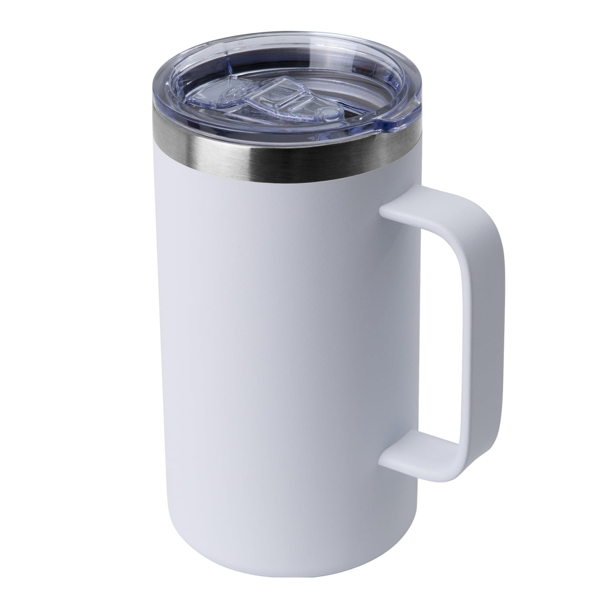 DOMICARE 24oz Mug with Handle and Lid, Stainless Steel Coffee Mug, Reusable Insulated Cup, Travel Mug with Handle, Double Wall Vacuum Coffee Tumbler for Men and Women, Dark Purple, Pack 1