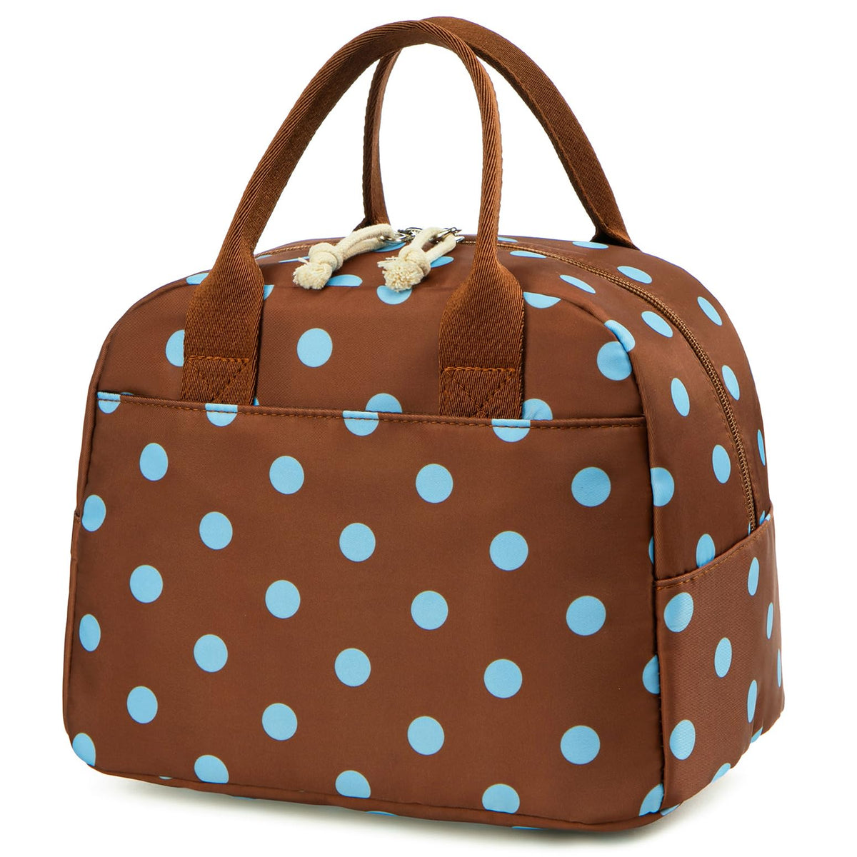 LOVELYWIND Lunch Box for Women, Insulated Lunch Bag, Green Stripe Tote 9L