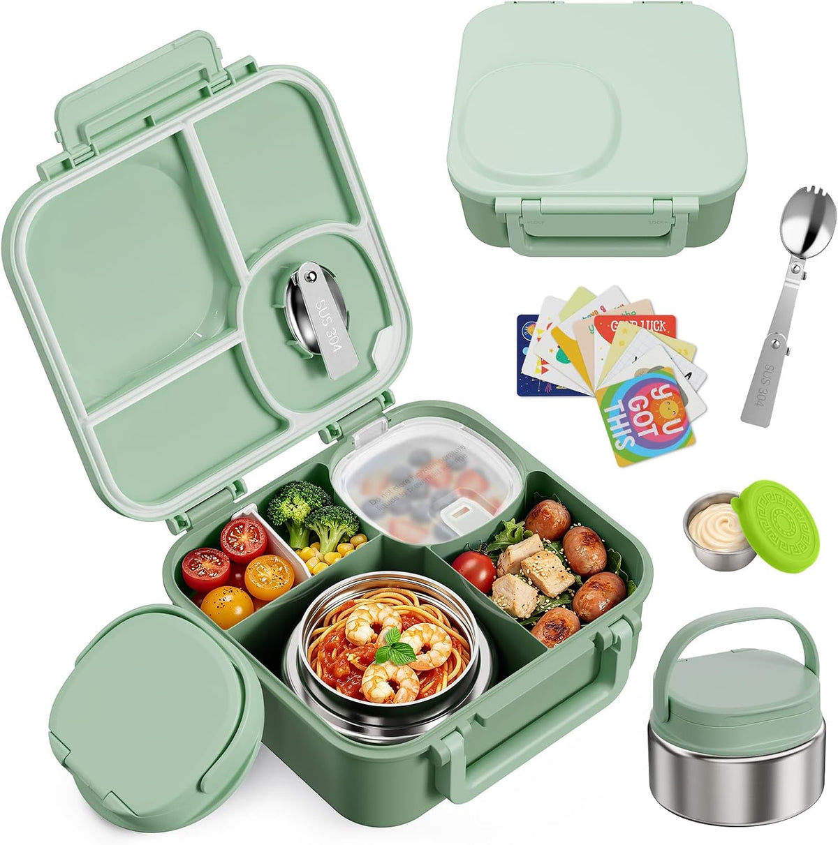wiwens Kids Bento Lunch Box with Soup Thermo Food Lunch Container for Kid