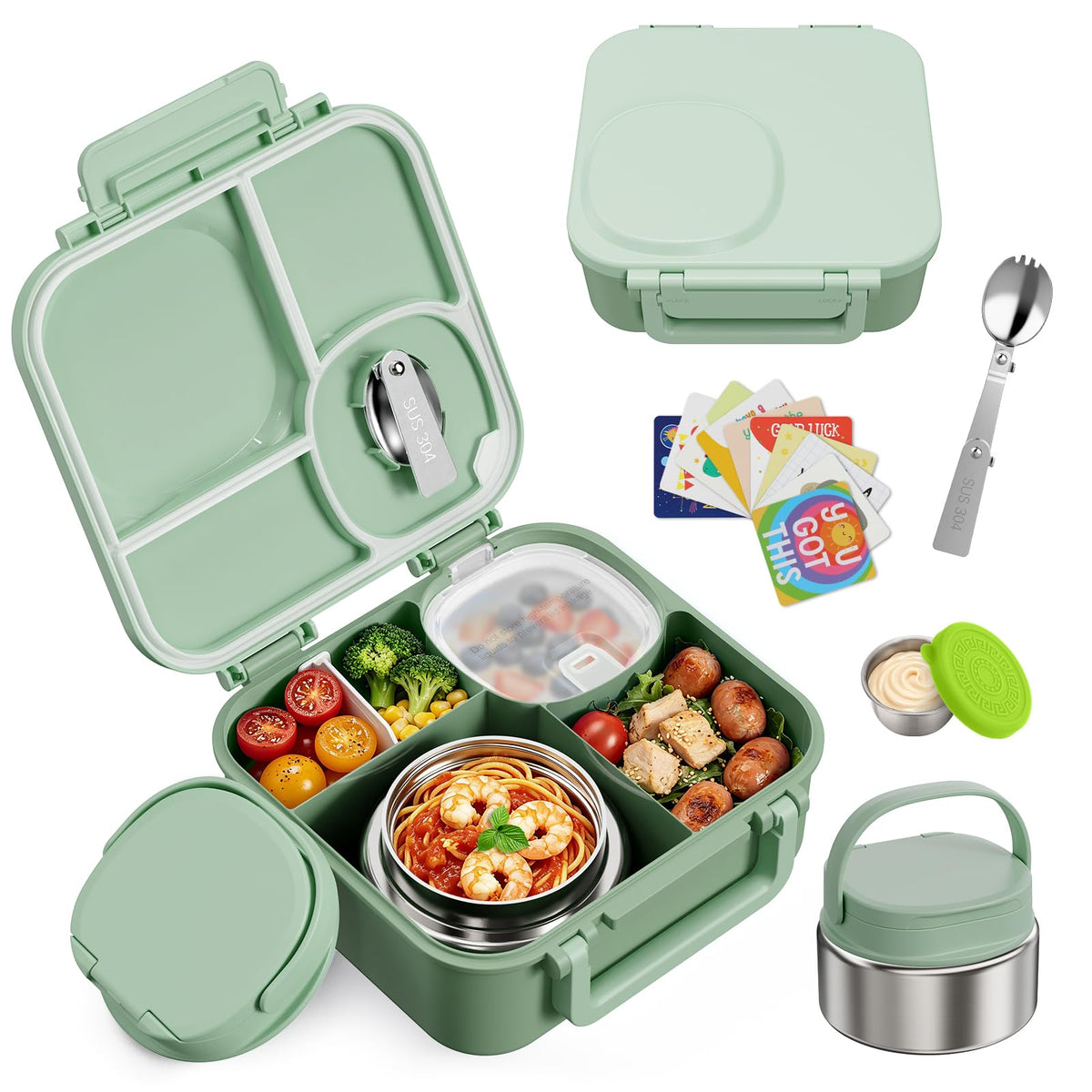 wiwens Kids Bento Lunch Box with Soup Thermo Food Lunch Container for Kid