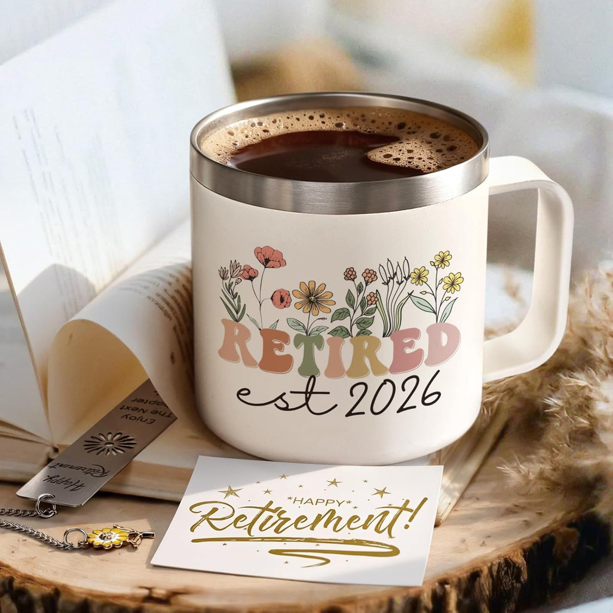 Lifecapido Retirement Gift for Woman, 14oz Stainless Steel Coffee Mug