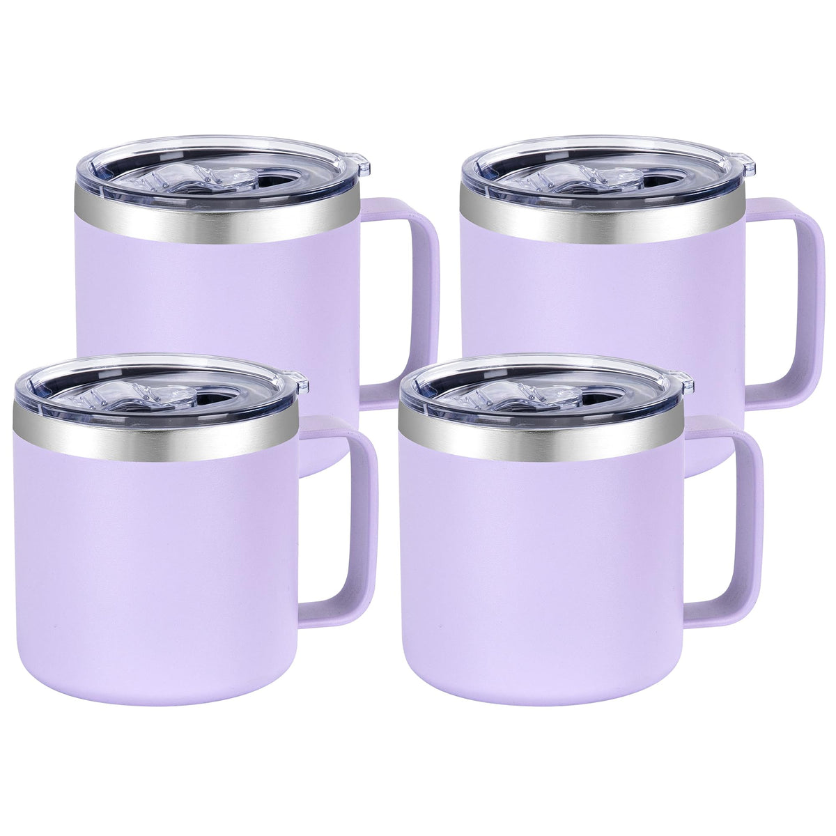 VEGOND 14 oz Insulated Coffee Mug with Handle, Stainless Steel Travel Coffee Mug with Lid, Double Wall Vacuum Metal Coffee Cup, Coffee Tumbler Powder Coated, Orange 1 Pack