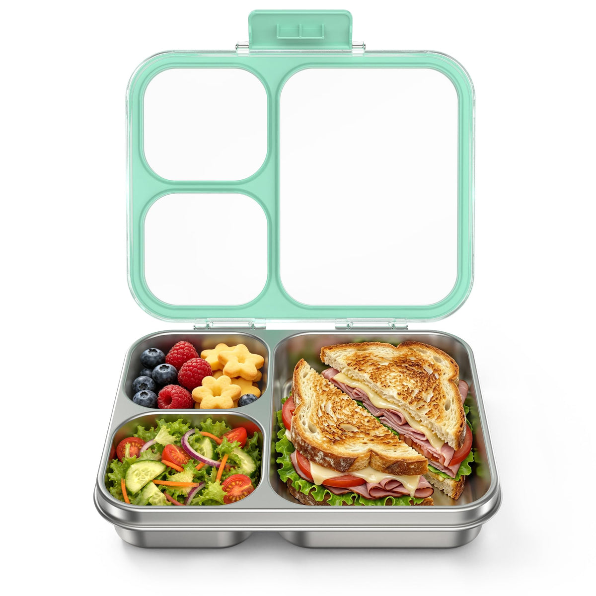 HOMEKOL Stainless Steel Bento Lunch Box, Blue, 3.3Cups