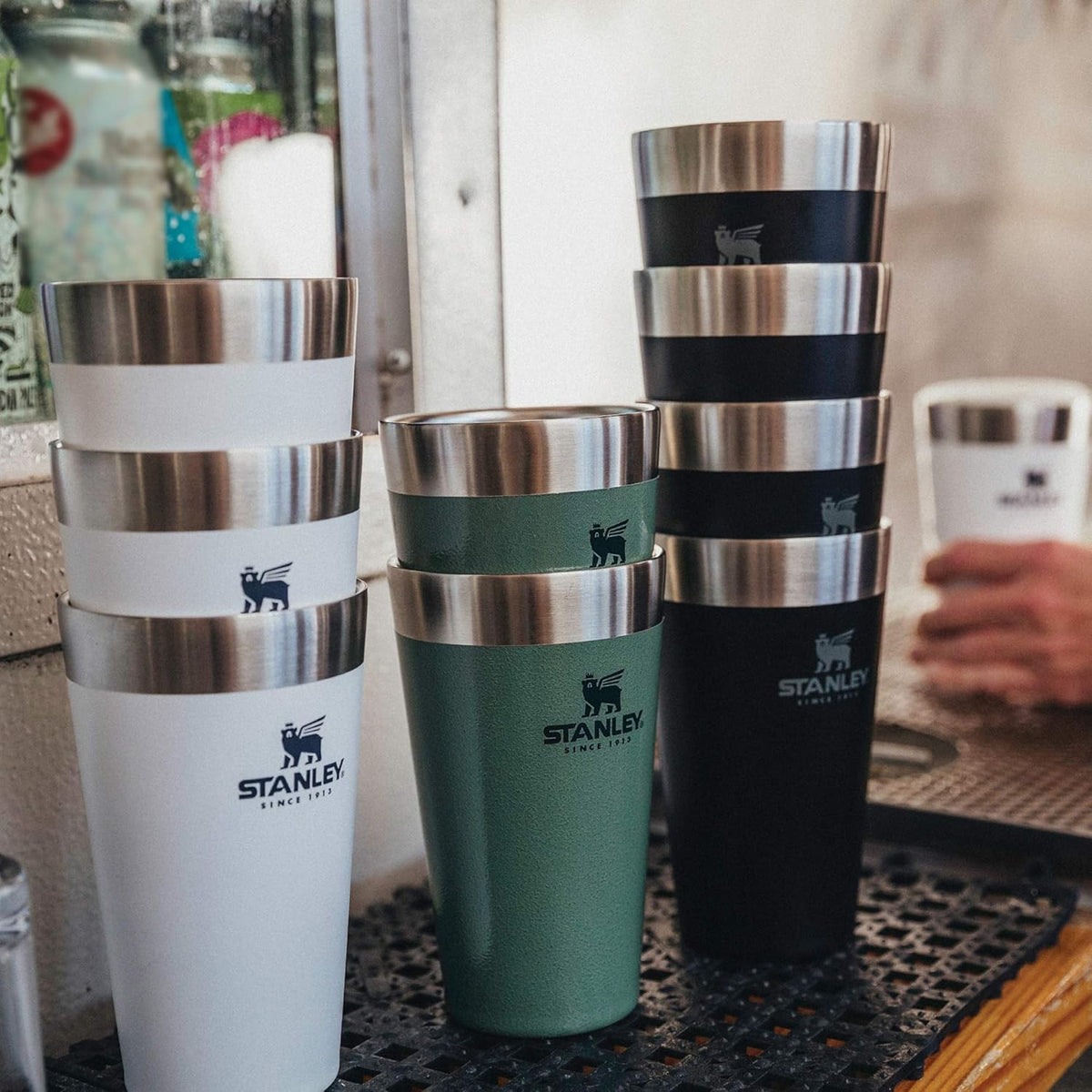 STANLEY Adventure Stacking Beer Pint Glass 16oz | Stackable Drinking Cup for Cold Beverages | Dishwasher Safe | Insulated Stainless Steel Tumbler | BPA-Free | Soft Orchid