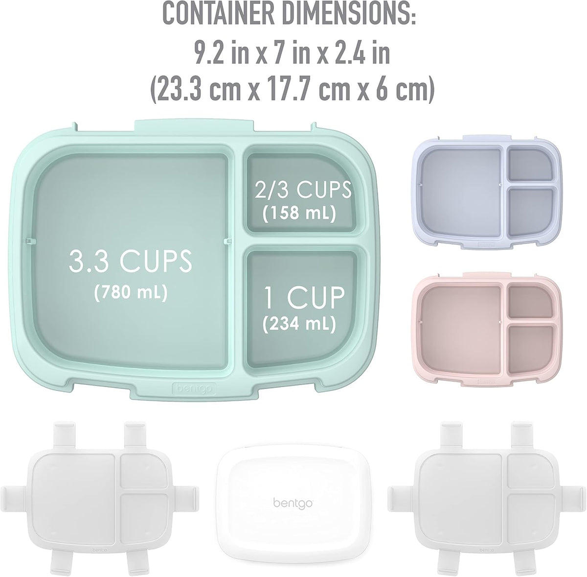Bentgo Fresh 3-Pack Meal Prep Lunch Box Set with 3-Compartment Trays