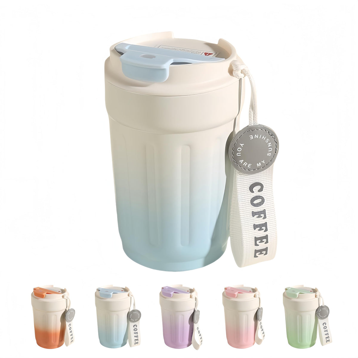 14oz Portable Vacuum Insulated Coffee Mug, Ceramic Lined Travel Cup