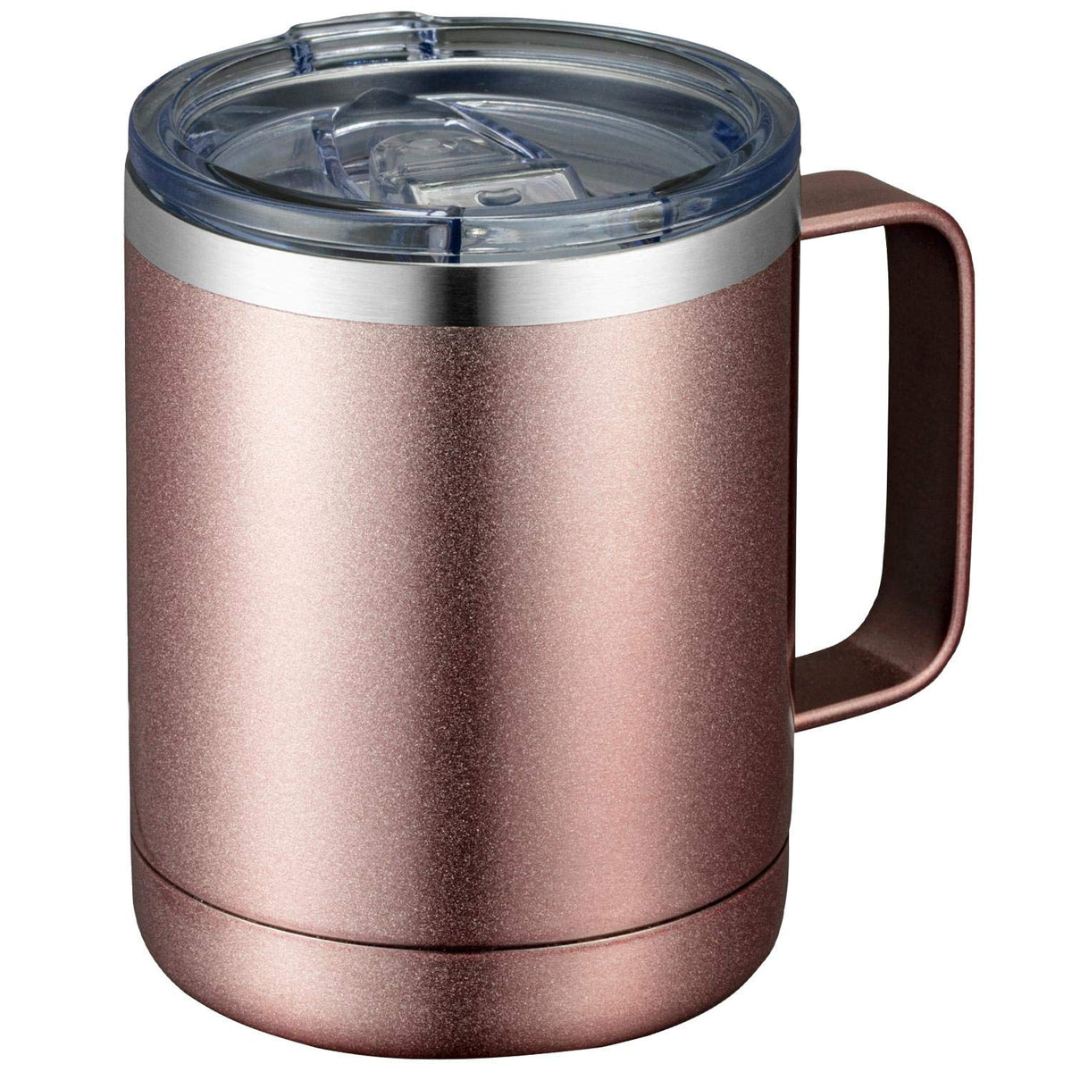 MEWAY 12oz Coffee Mug With Handle and Sliding Lid,Stainless Steel Travel Tumbler Cup with Handle,Double Wall Vacuum Insulated Camping Cup for Hot & Cold Drinks Tea (Lilac,Set of 1)