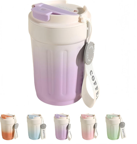 14oz Portable Vacuum Insulated Coffee Mug, Ceramic Lined Travel Cup