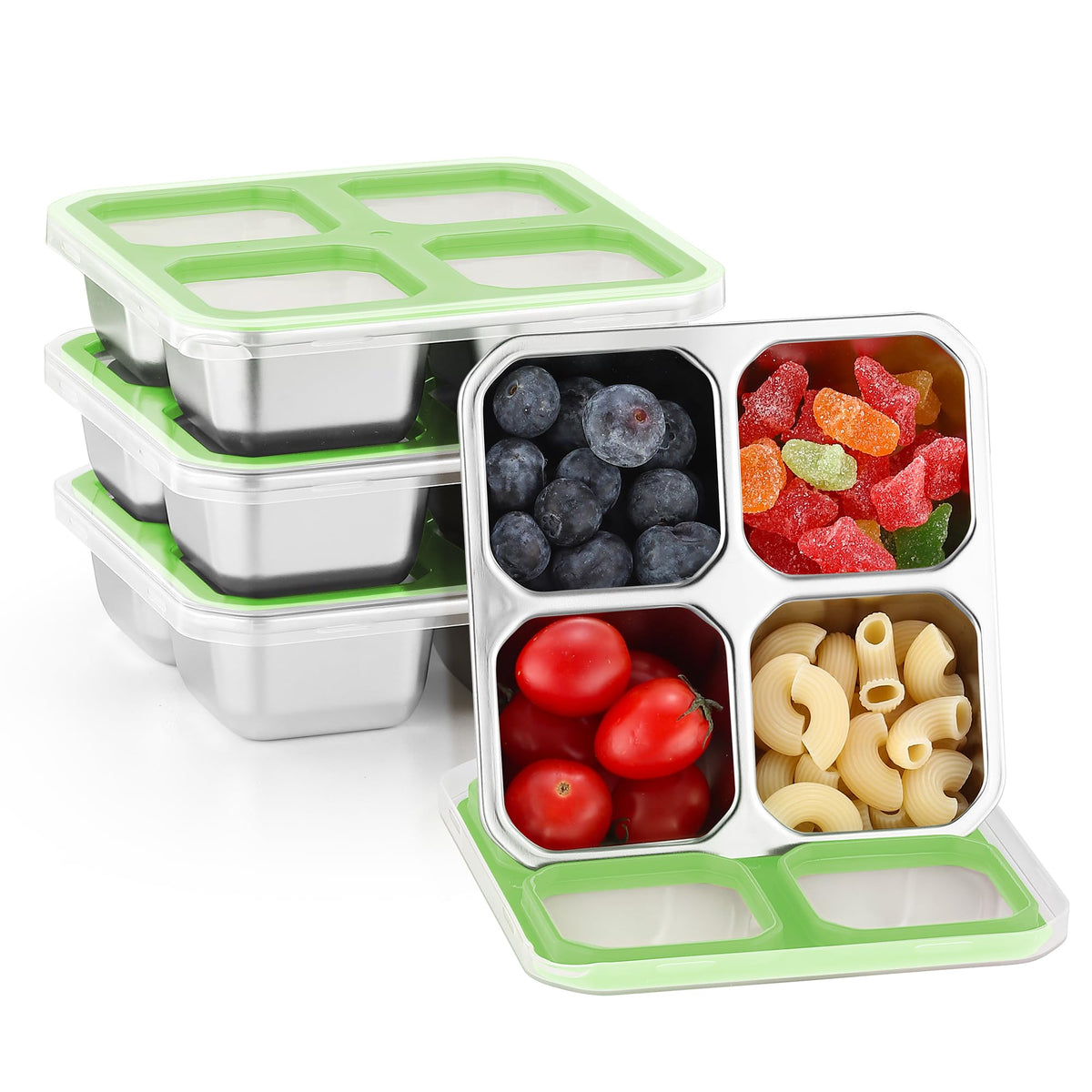 BEFOY 304 Stainless Steel Snack Containers with Lids Bento Lunch Boxes