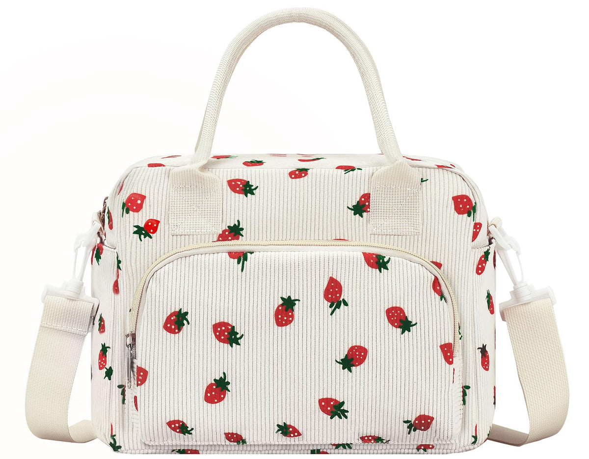Lunch Bag Women Lunch Box for Women Adult Cute Insulated Lunch Bag Lager Cooler Lunch Tote Bags for Work Picnic (Beige-Brown Plaid)