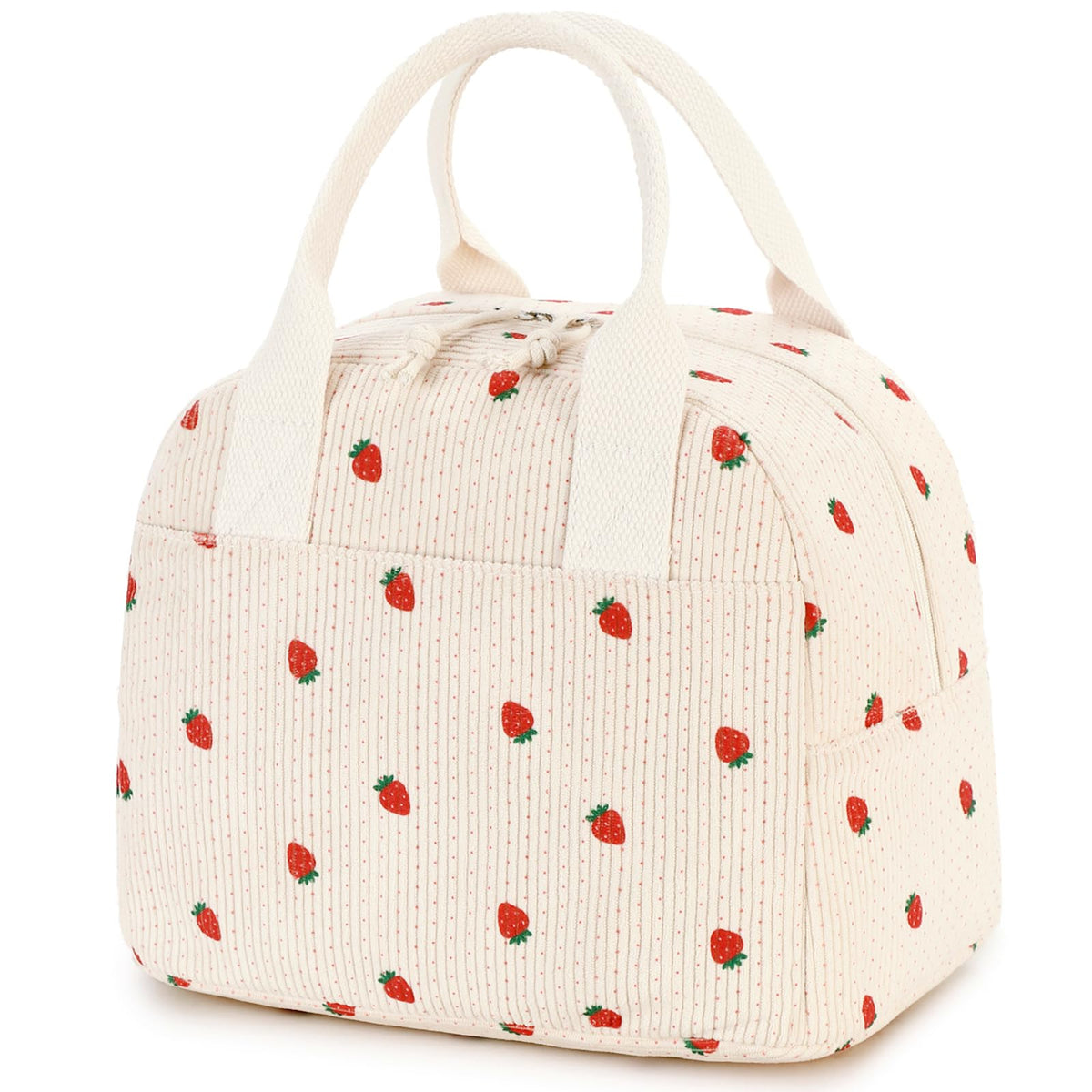 LOVELYWIND Lunch Box for Women, Insulated Lunch Bag, Green Stripe Tote 9L