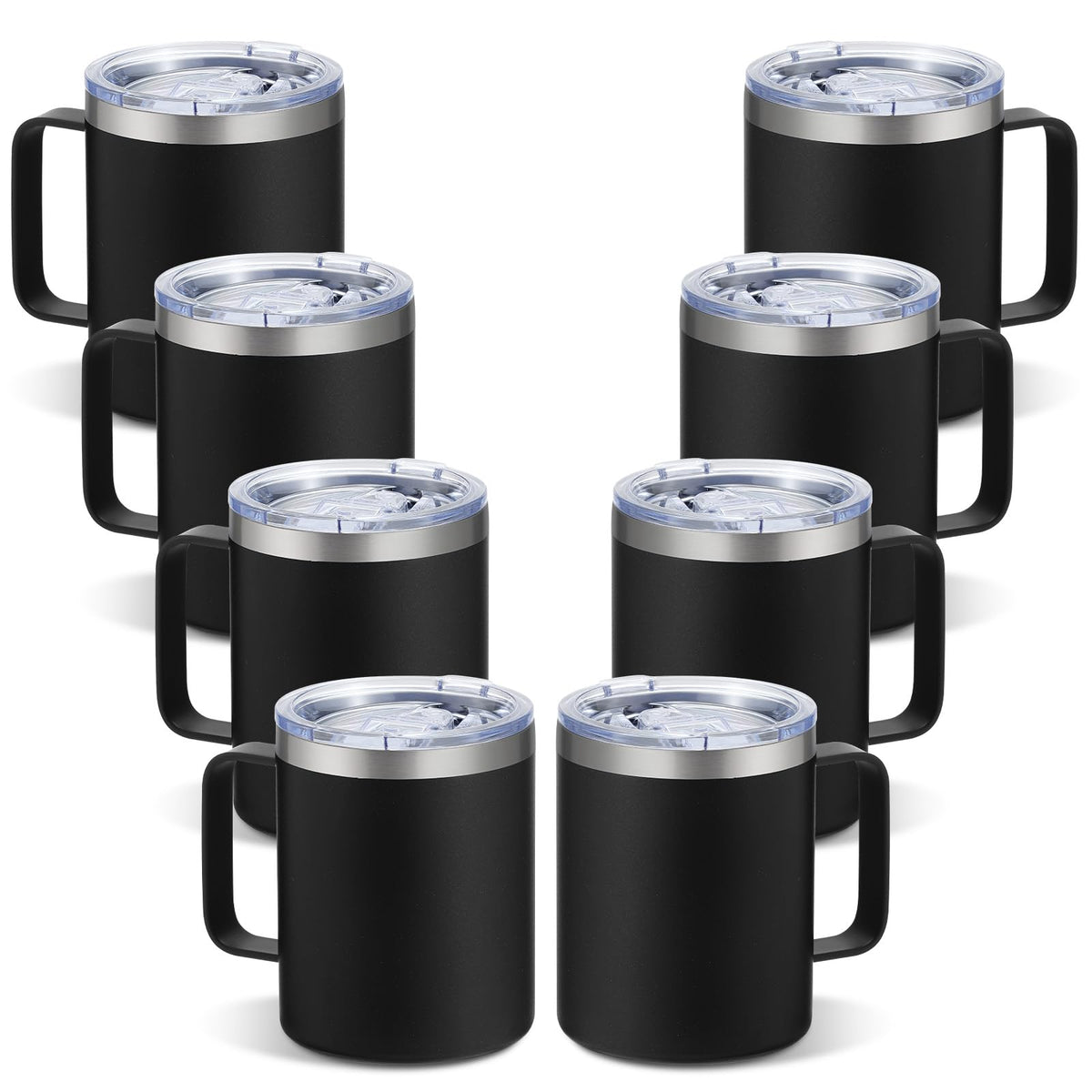 4 Pack 12oz Insulated Coffee Mug with Handle, 4 Colors