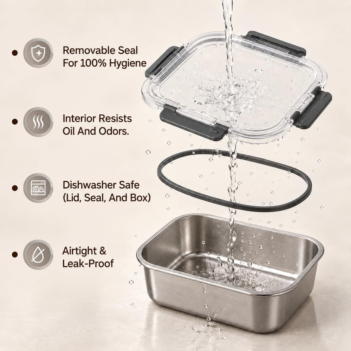 8 PCS Stainless Steel Lunch Box 4-Size Food Storage Containers with Lids
