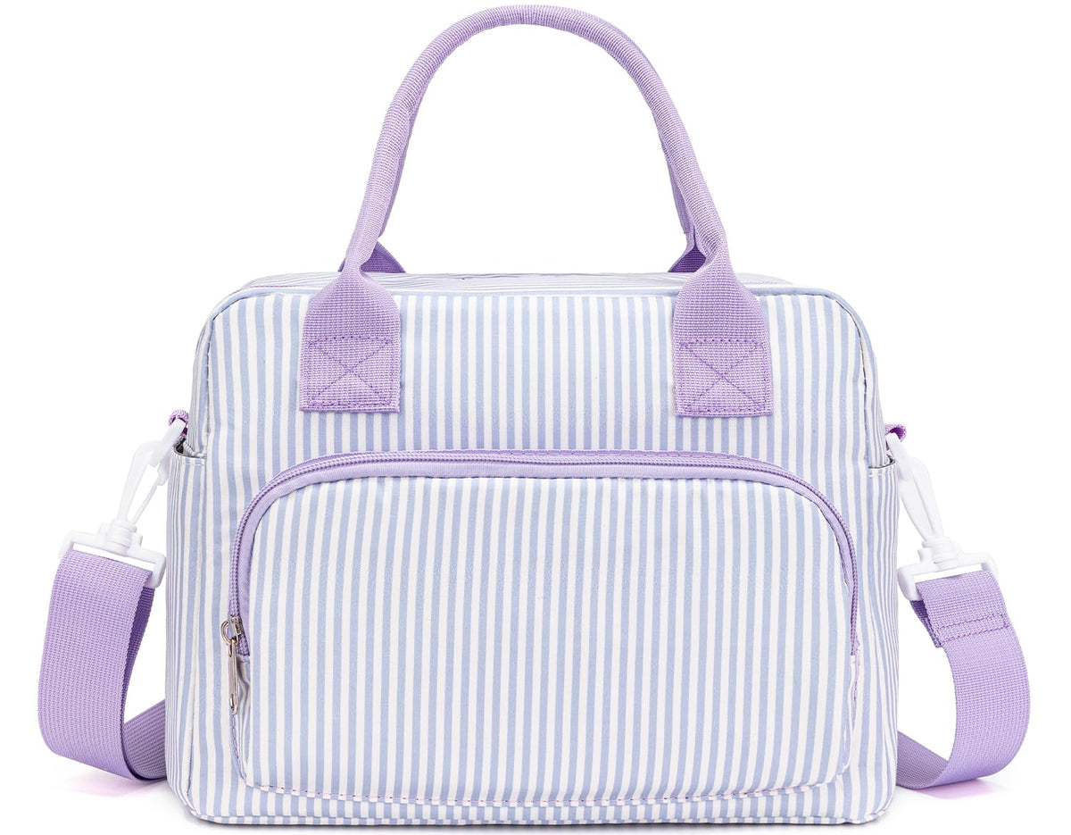Lunch Bag Women Lunch Box for Women Adult Cute Insulated Lunch Bag Lager Cooler Lunch Tote Bags for Work Picnic (Beige-Brown Plaid)