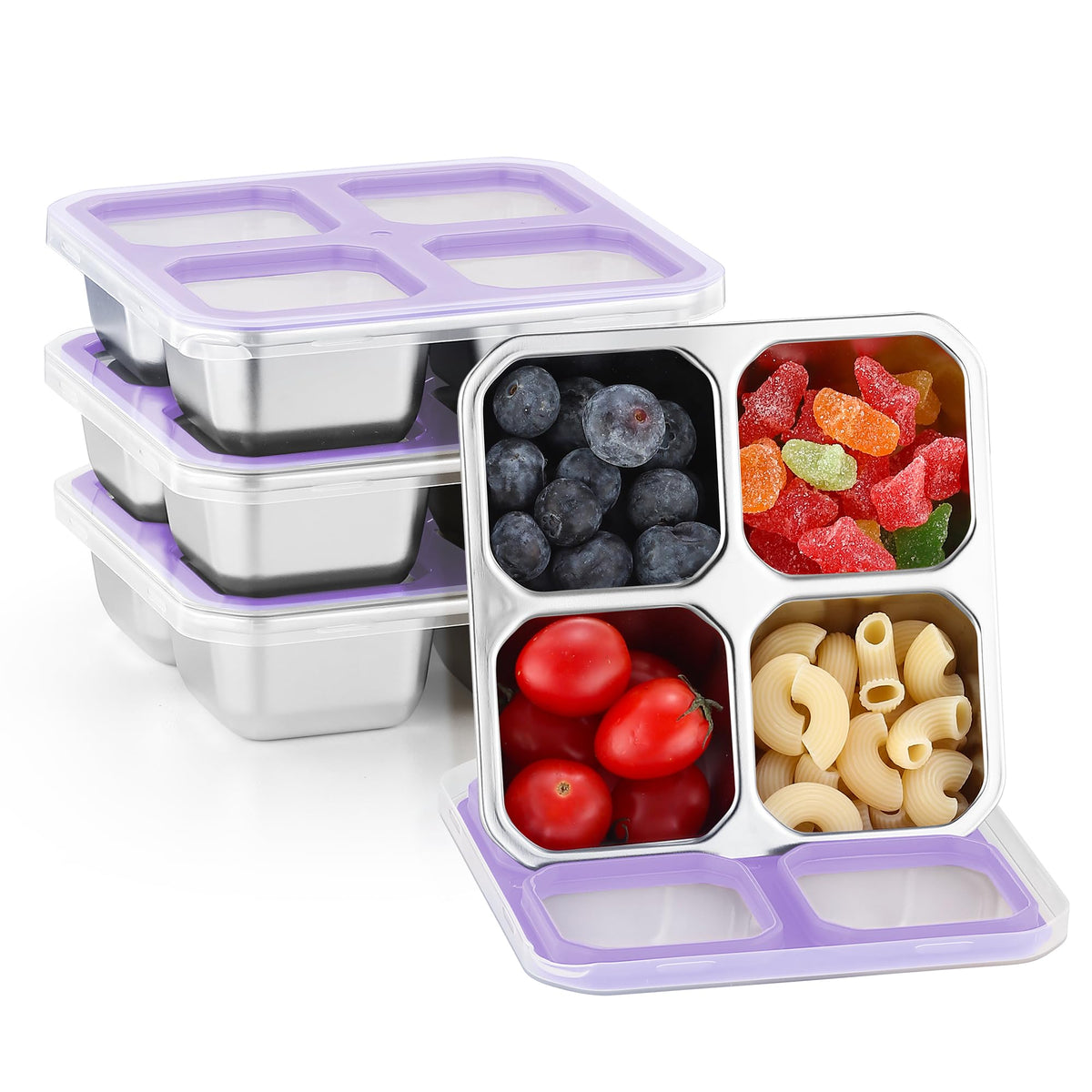 BEFOY 304 Stainless Steel Snack Containers with Lids Bento Lunch Boxes