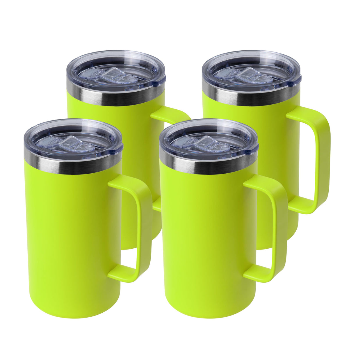 DOMICARE 24oz Mug with Handle and Lid, Stainless Steel Coffee Mug, Reusable Insulated Cup, Travel Mug with Handle, Double Wall Vacuum Coffee Tumbler for Men and Women, Dark Purple, Pack 1