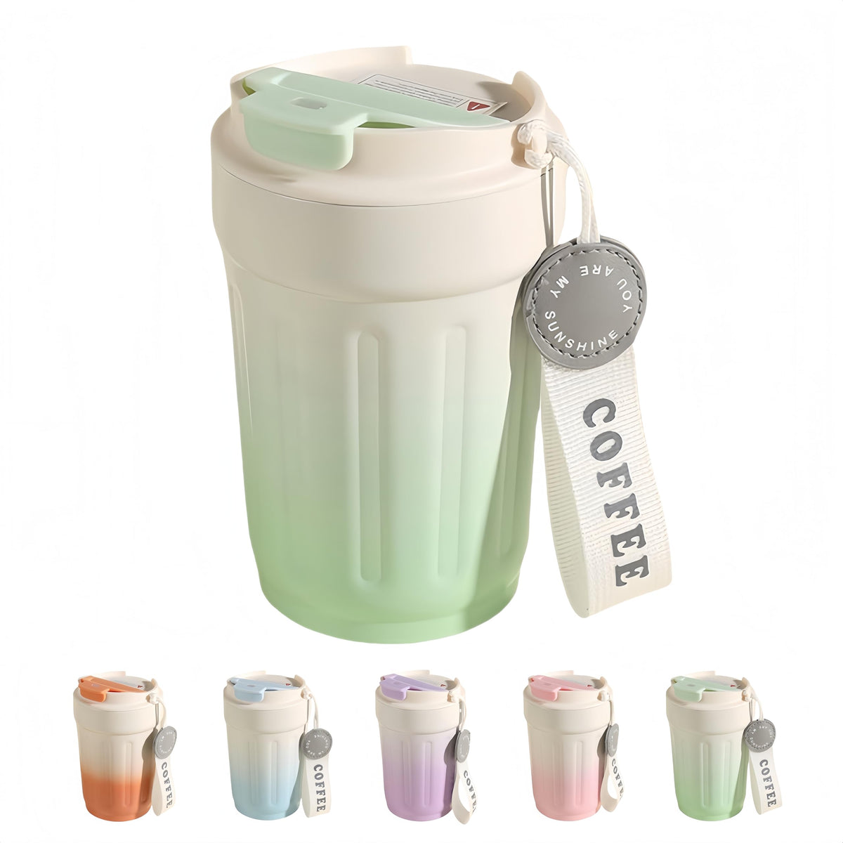 14oz Portable Vacuum Insulated Coffee Mug, Ceramic Lined Travel Cup