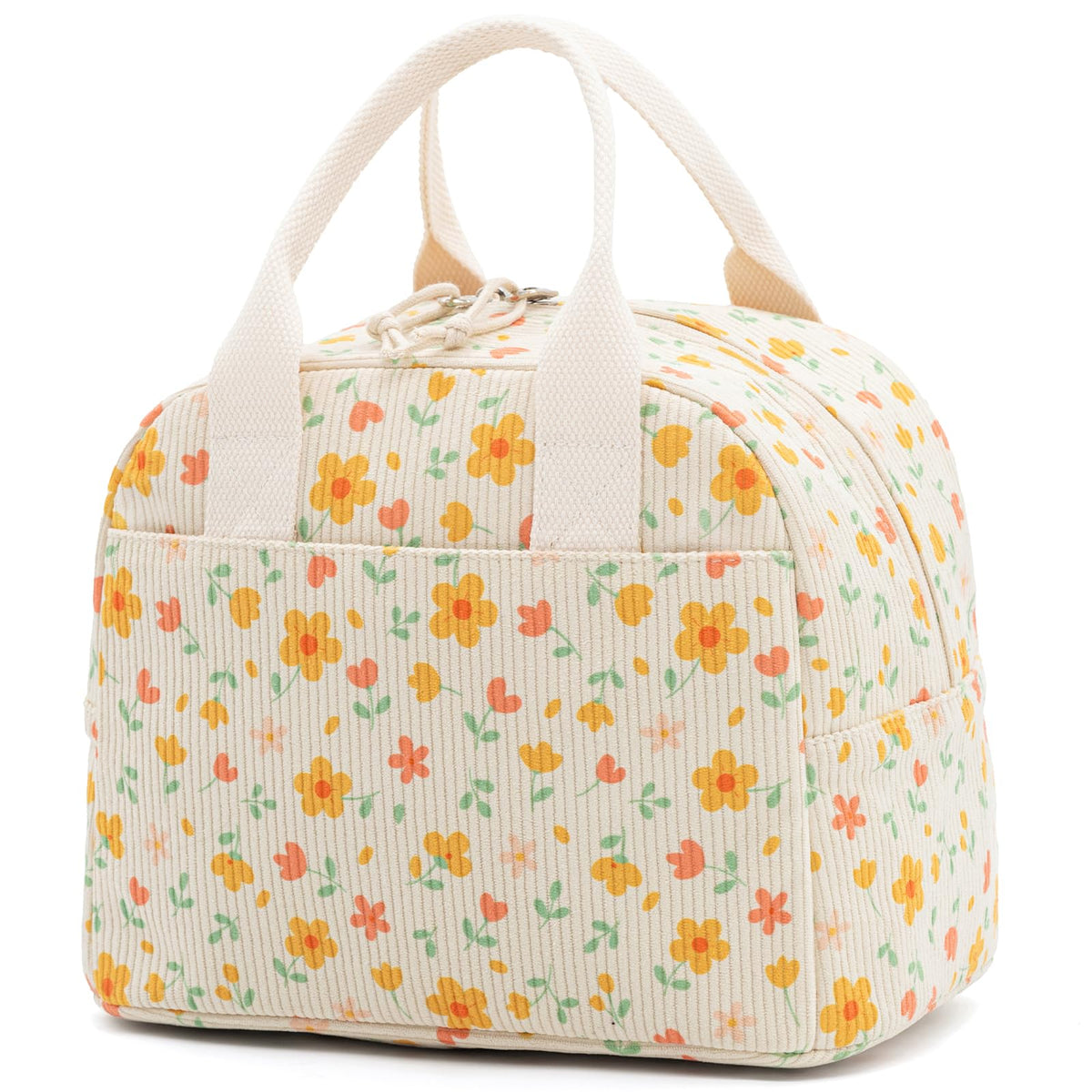 LOVELYWIND Lunch Box for Women, Insulated Lunch Bag, Green Stripe Tote 9L