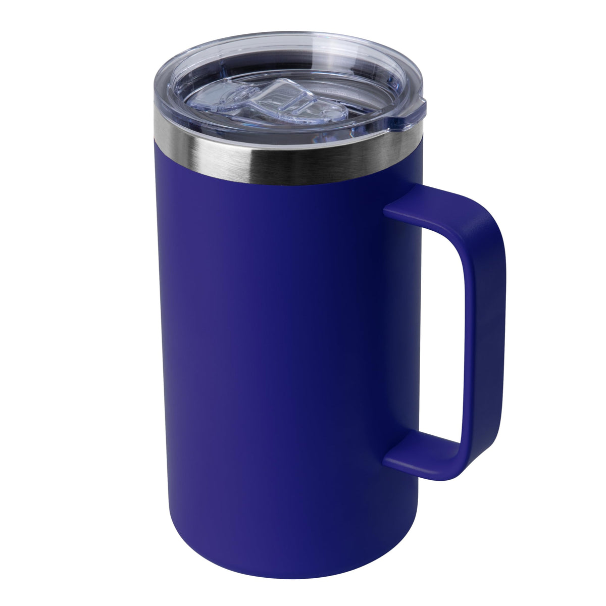 DOMICARE 24oz Mug with Handle and Lid, Stainless Steel Coffee Mug, Reusable Insulated Cup, Travel Mug with Handle, Double Wall Vacuum Coffee Tumbler for Men and Women, Dark Purple, Pack 1