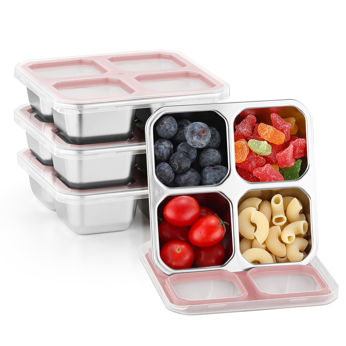 BEFOY 304 Stainless Steel Snack Containers with Lids Bento Lunch Boxes