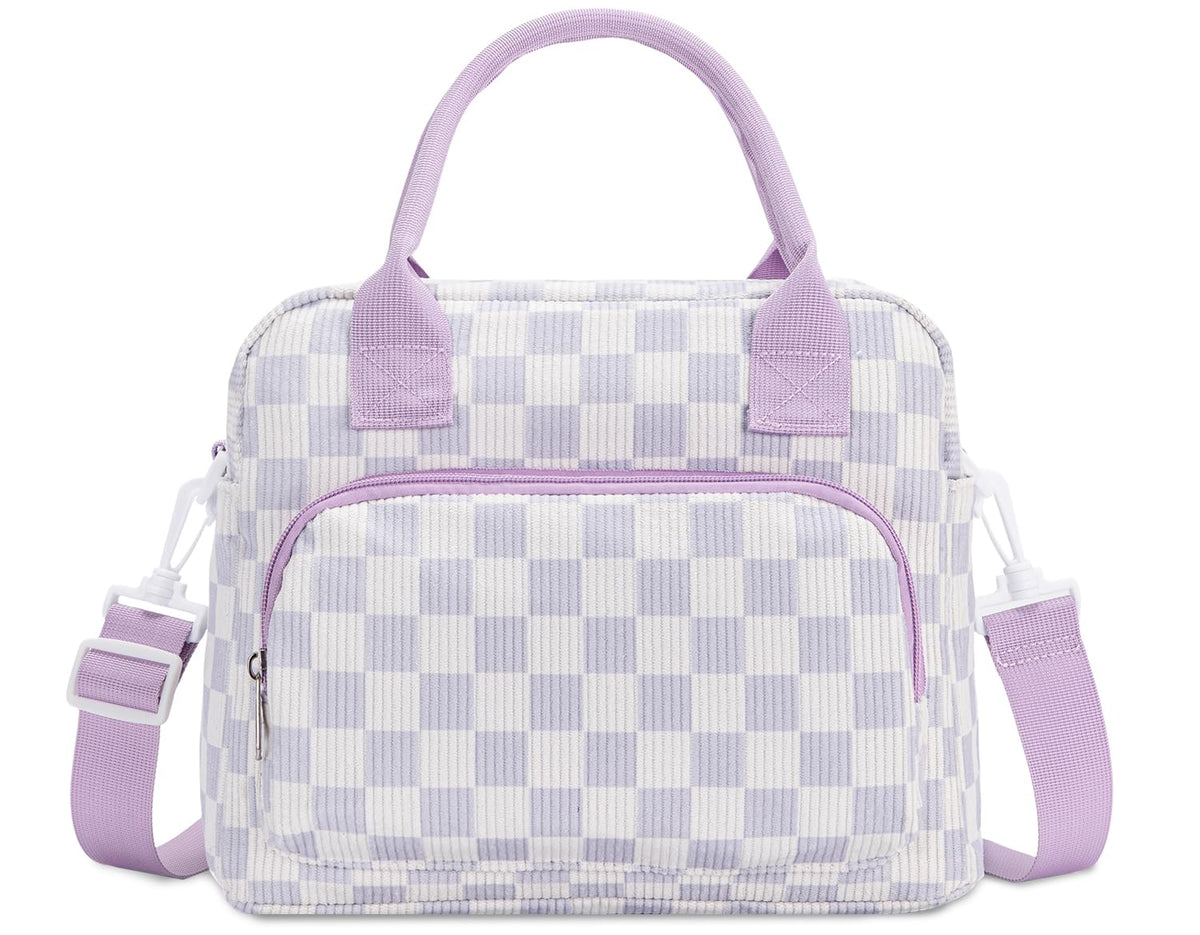 Lunch Bag Women Lunch Box for Women Adult Cute Insulated Lunch Bag Lager Cooler Lunch Tote Bags for Work Picnic (Beige-Brown Plaid)