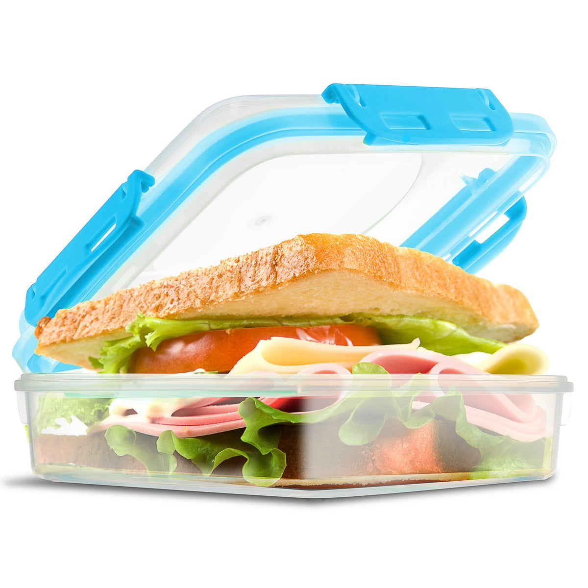 Tafura 2 Pack Sandwich Containers with Lids, BPA-Free, Black