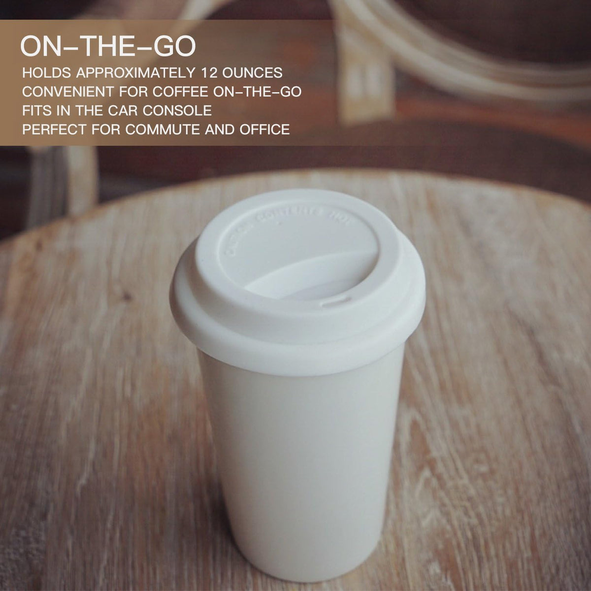 Double Wall Insulated Ceramic Cup, I Am Not a Paper Cup, 12oz, White