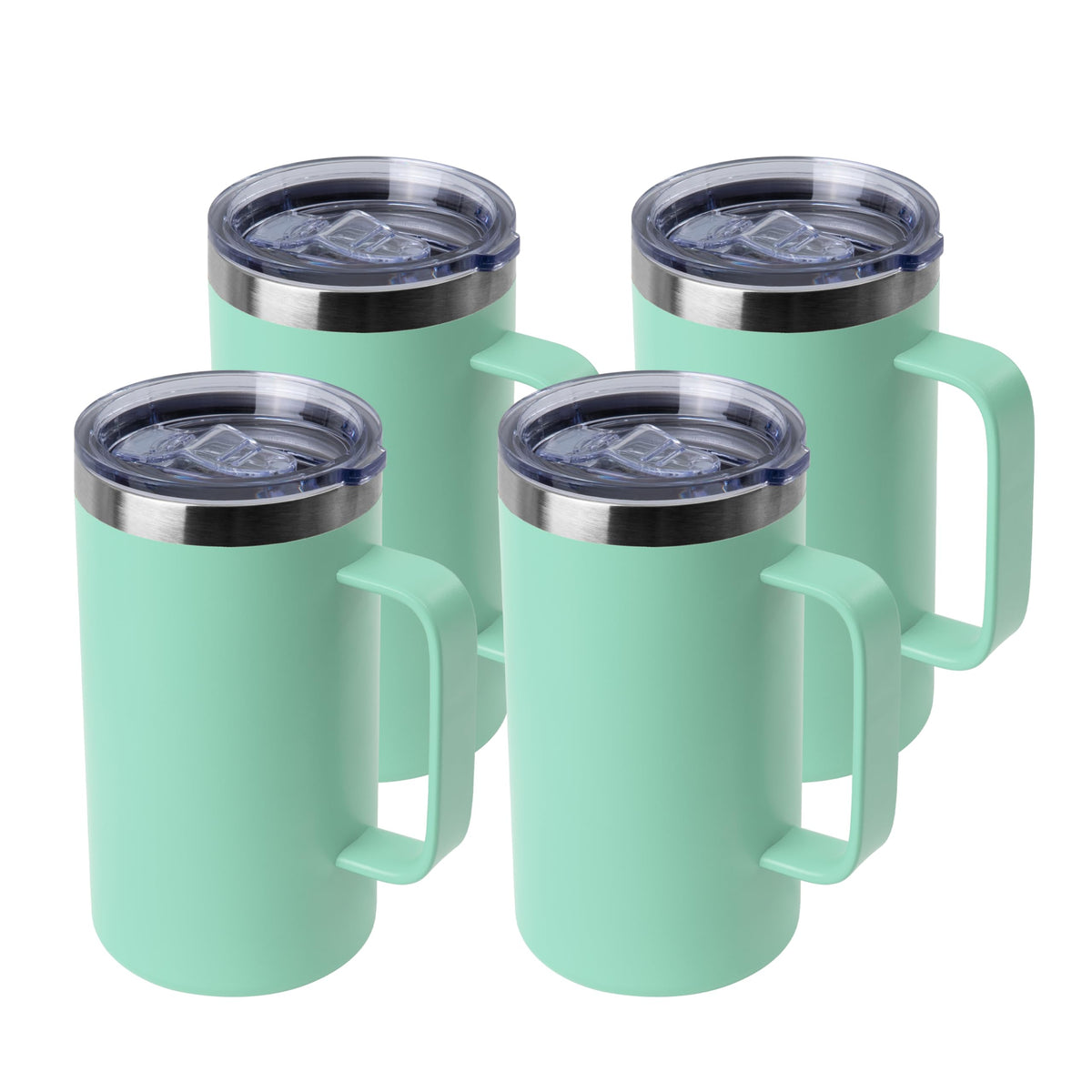 DOMICARE 24oz Mug with Handle and Lid, Stainless Steel Coffee Mug, Reusable Insulated Cup, Travel Mug with Handle, Double Wall Vacuum Coffee Tumbler for Men and Women, Dark Purple, Pack 1