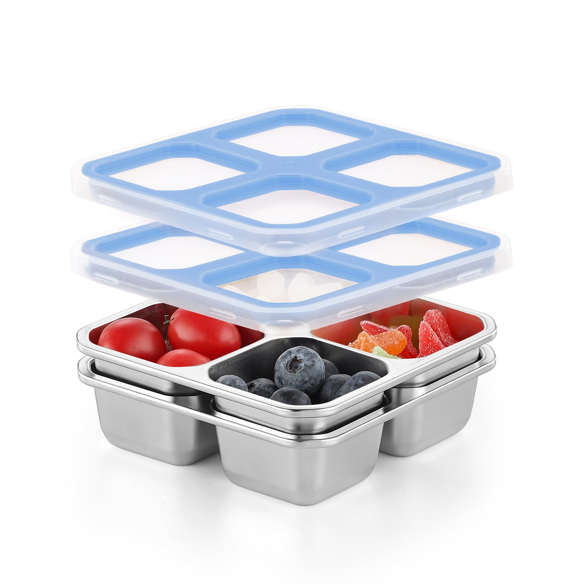 BEFOY 304 Stainless Steel Snack Containers with Lids Bento Lunch Boxes
