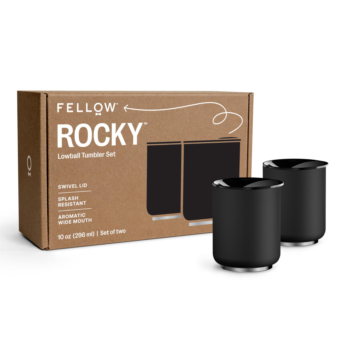 Fellow Rocky 10 oz Ceramic Lined Lowball Tumbler for Whiskey & Cocktails