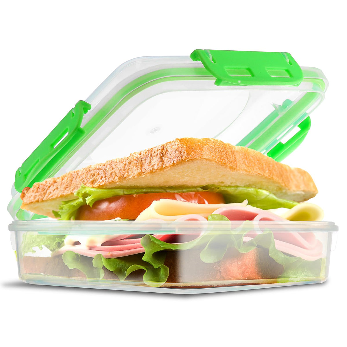 Tafura 2 Pack Sandwich Containers with Lids, BPA-Free, Black