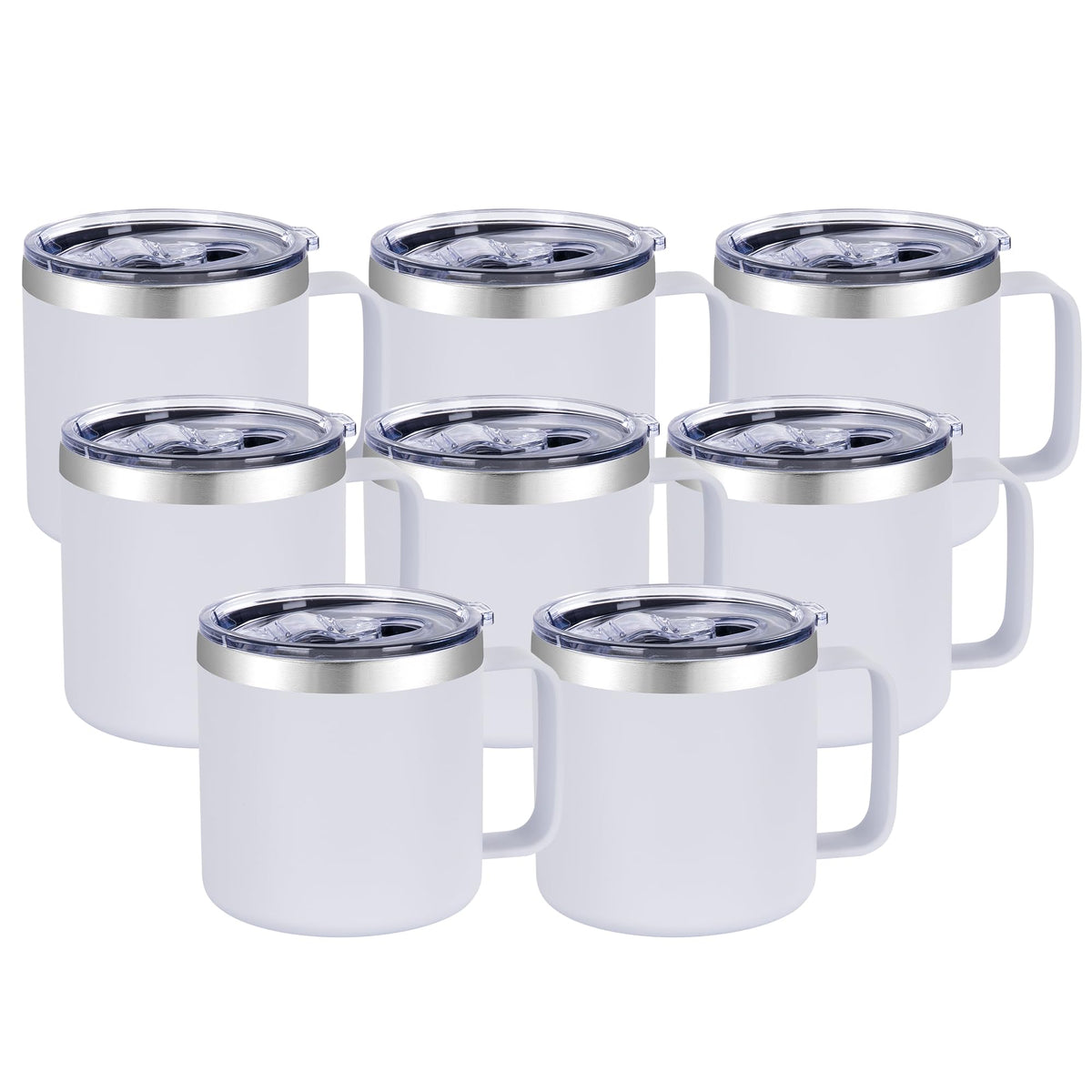 VEGOND 14 oz Insulated Coffee Mug with Handle, Stainless Steel Travel Coffee Mug with Lid, Double Wall Vacuum Metal Coffee Cup, Coffee Tumbler Powder Coated, Orange 1 Pack
