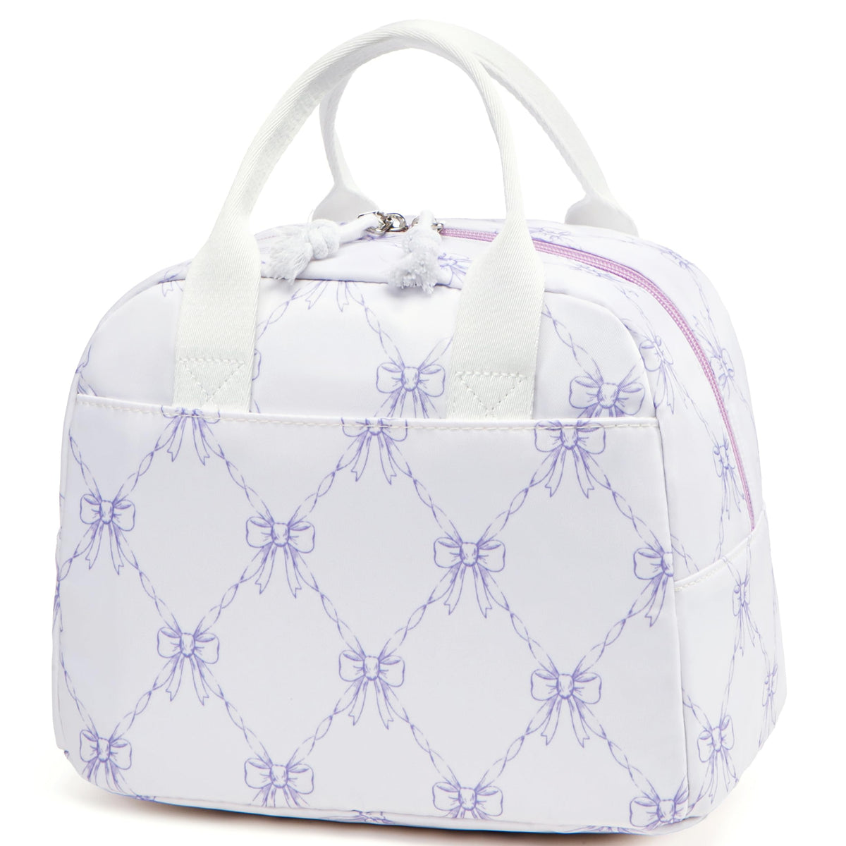 LOVELYWIND Lunch Box for Women, Insulated Lunch Bag, Green Stripe Tote 9L