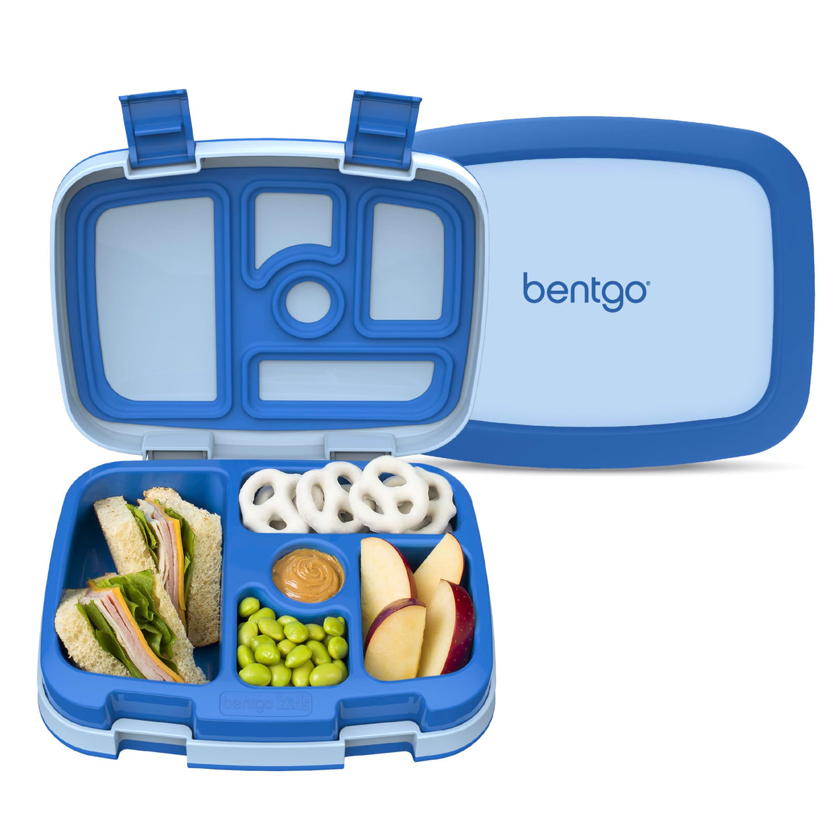 Bentgo Kids Bento-Style 5-Compartment Leak-Proof Lunch Box - Just-Right Portions Ages 3-7, Durable, Drop-Proof, Dishwasher Safe, PFAS & BPA-Free & Made with Food-Safe Materials (Petal Pink Glitter)