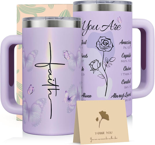 Christian Gifts for Women, 20oz Insulated Religious Coffee Mug With Handle