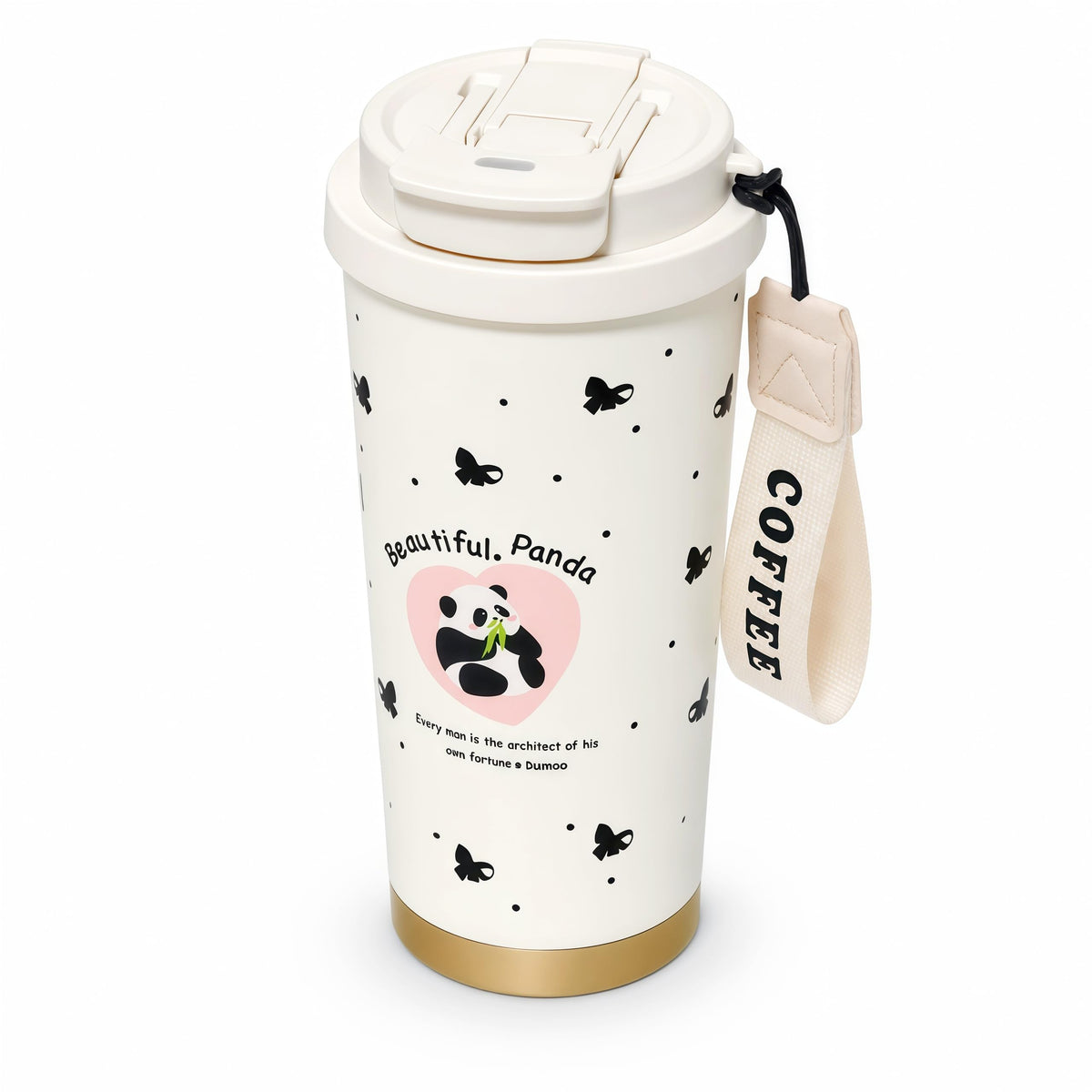 16oz Cat Coffee Travel Mug with Lid and Straw