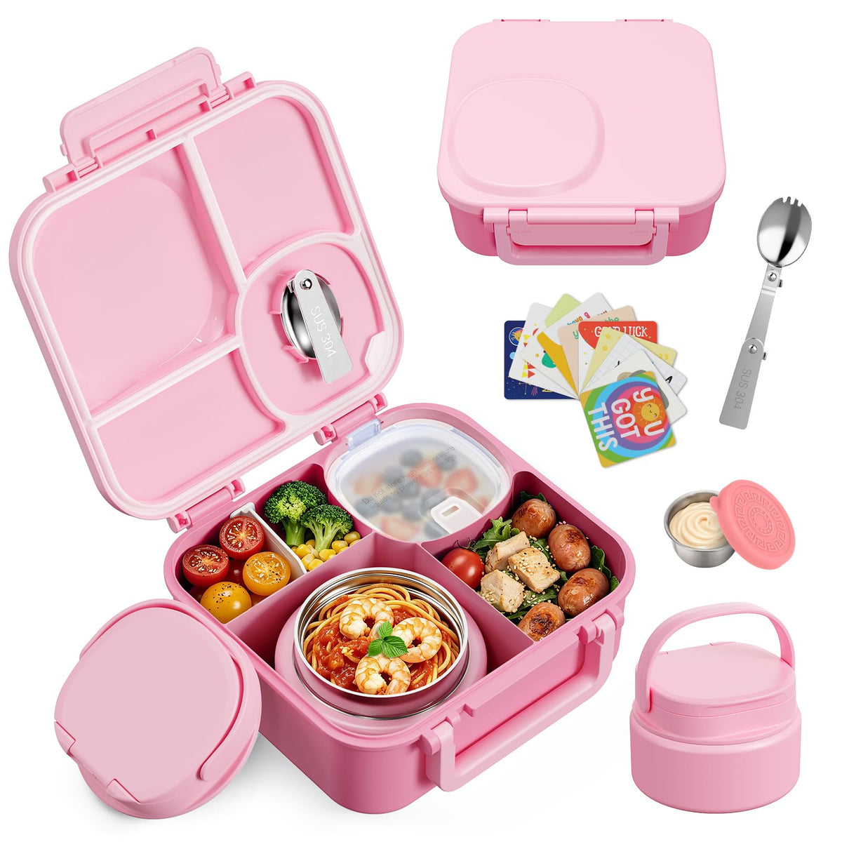 wiwens Kids Bento Lunch Box with Soup Thermo Food Lunch Container for Kid