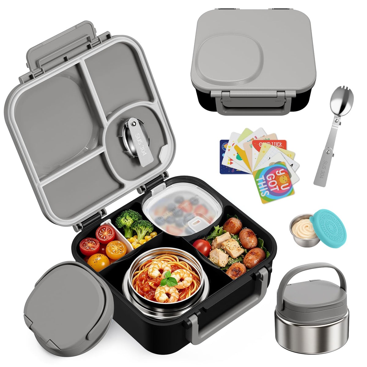 wiwens Kids Bento Lunch Box with Soup Thermo Food Lunch Container for Kid