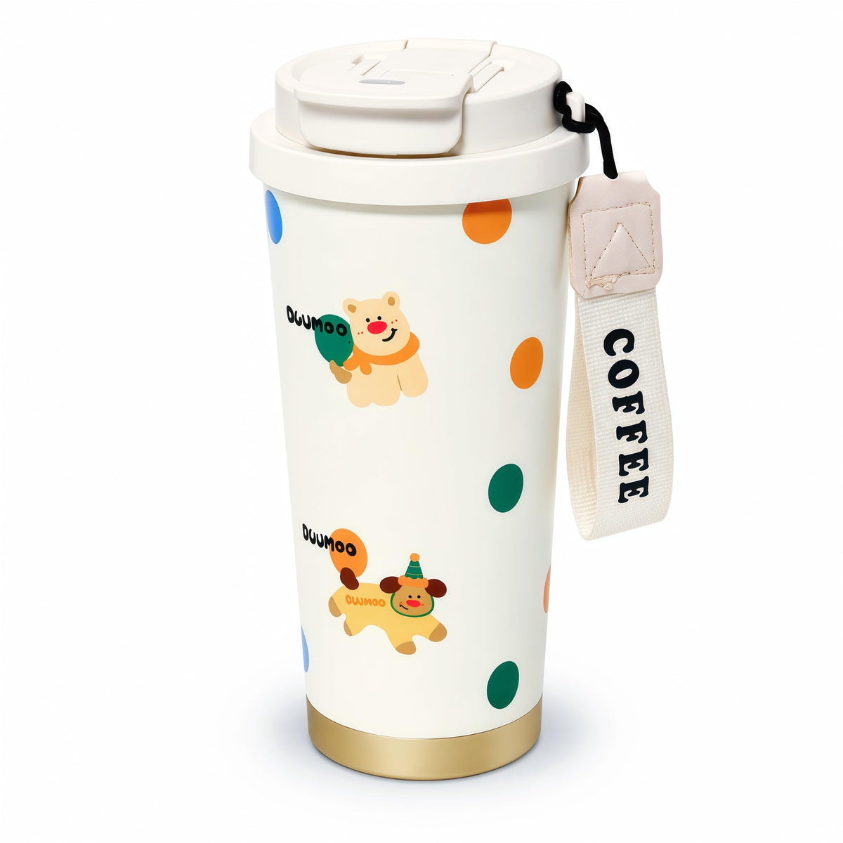 16oz Cat Coffee Travel Mug with Lid and Straw