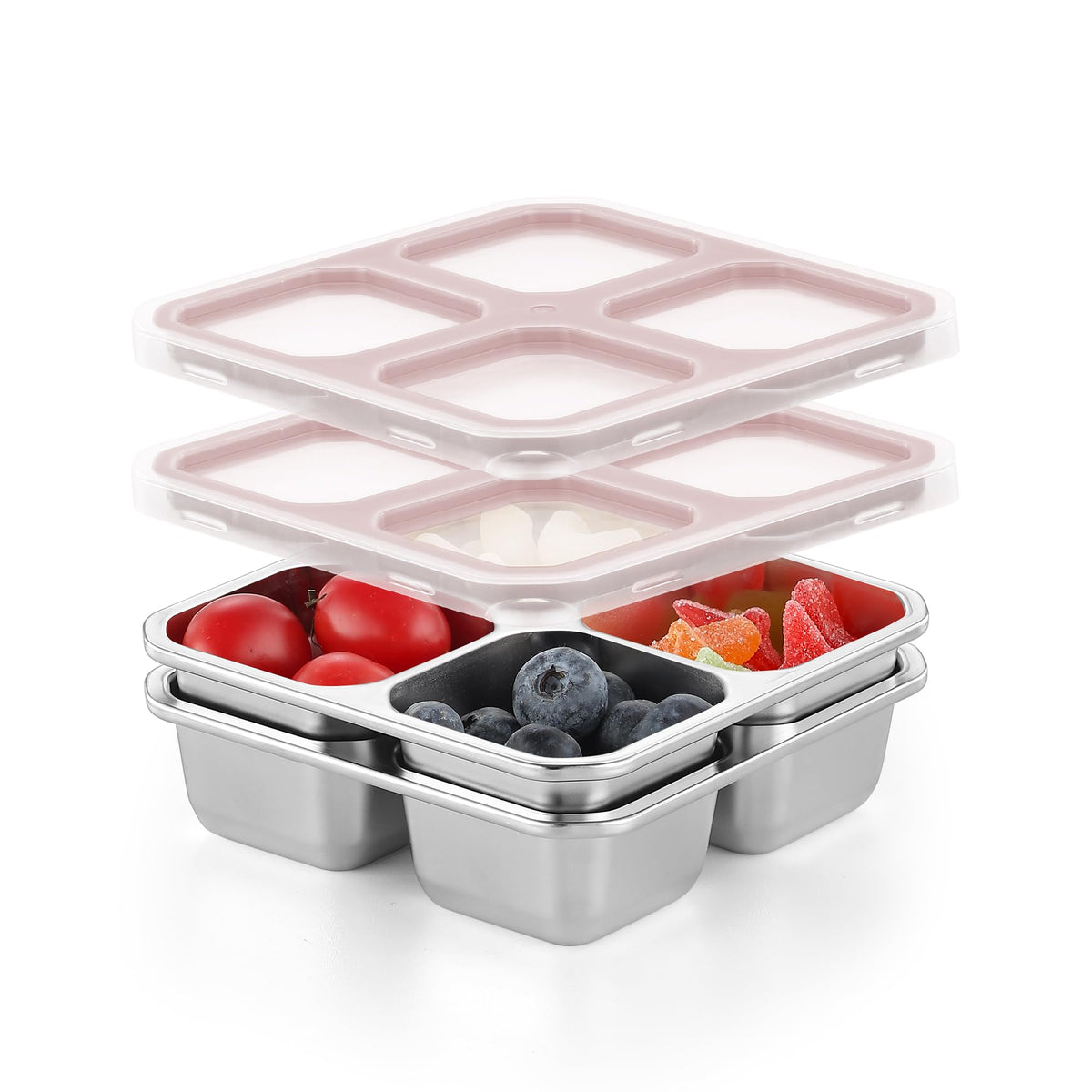 BEFOY 304 Stainless Steel Snack Containers with Lids Bento Lunch Boxes