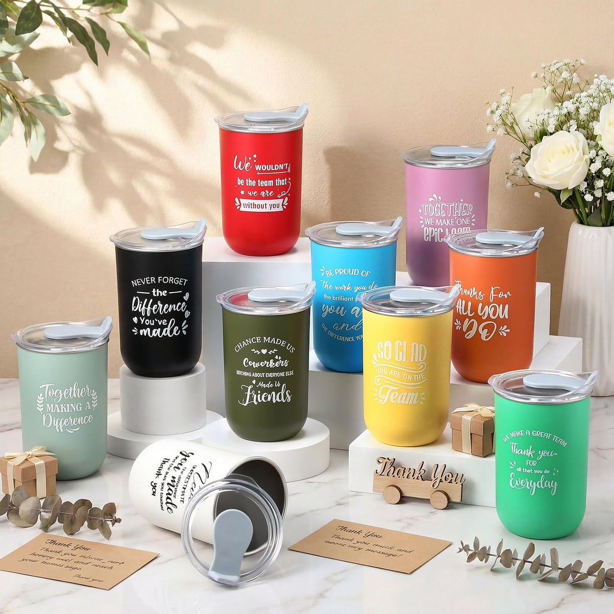 Maxdot 10 Pcs Thank You Gift Mugs 13oz Housekeeping Week Team Gift Bulk